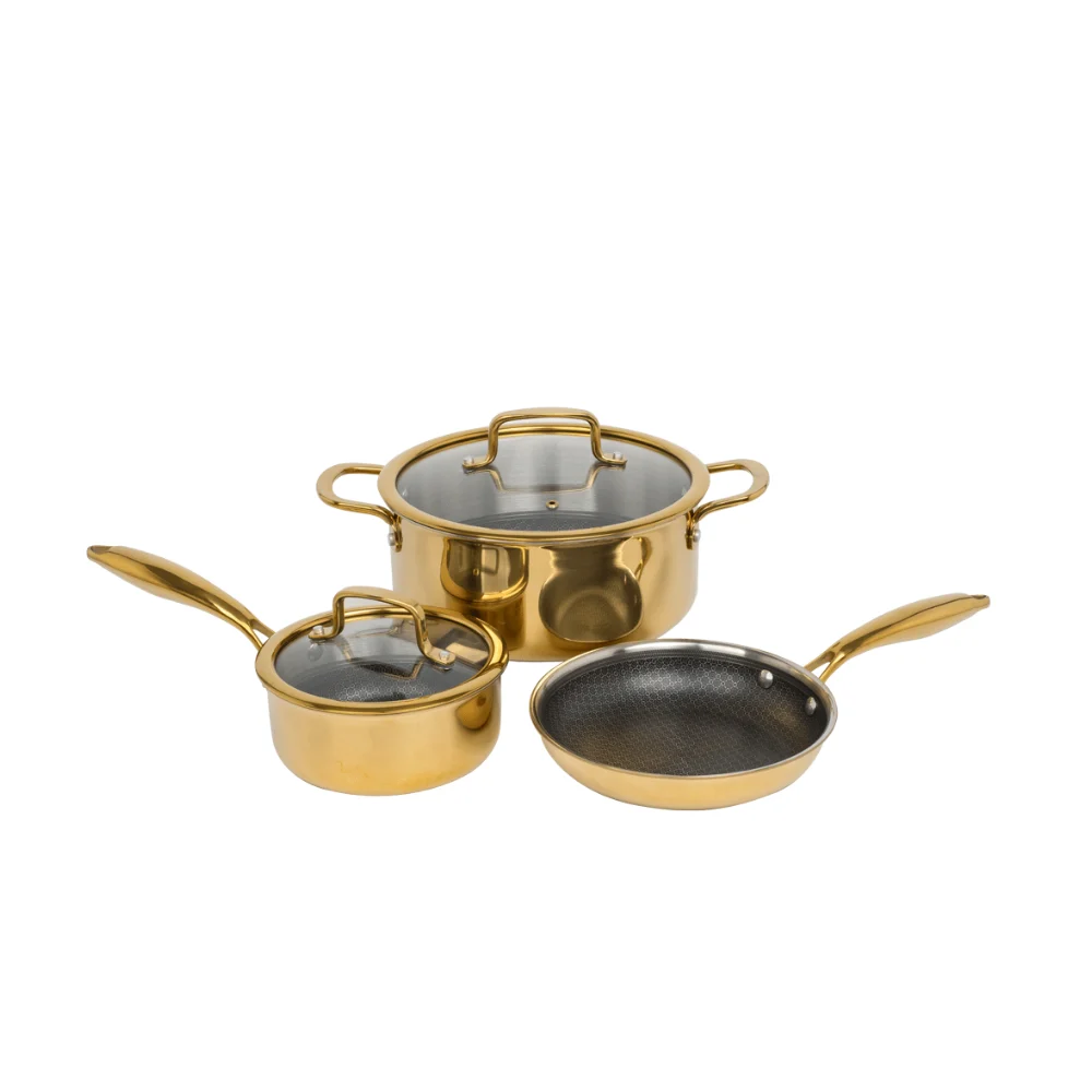5PC tri-ply stainless cookware set